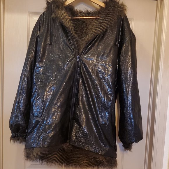 Vintage faux fur reversible parka/jacket - Picture 5 of 5